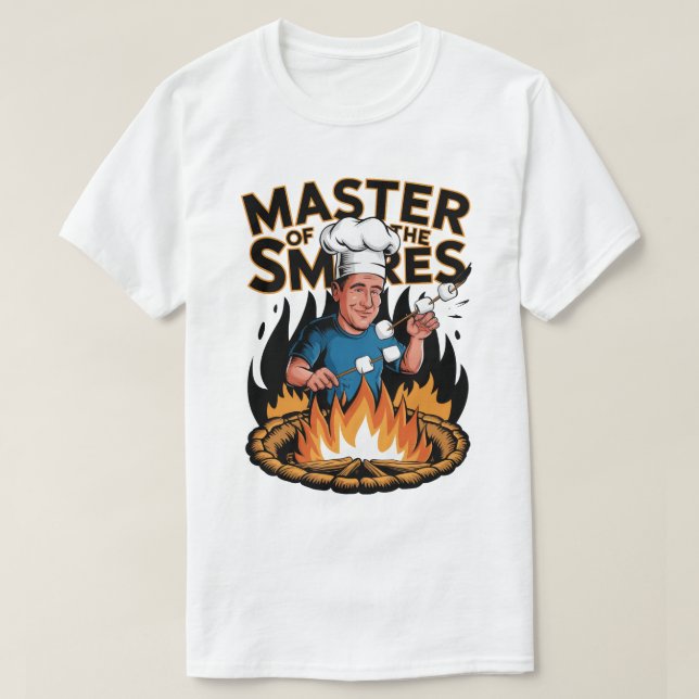 Camiseta Mestre do Design do Cozinhar S’mores Campfire (Frente do Design)