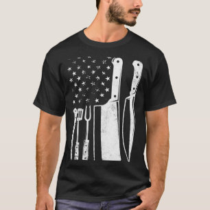 Camiseta Mestre do dia 4 de julho patriótico bbq masculino