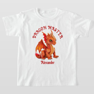 Camiseta Mestre dos Dragões 3D Dragão Laranja Personalizado