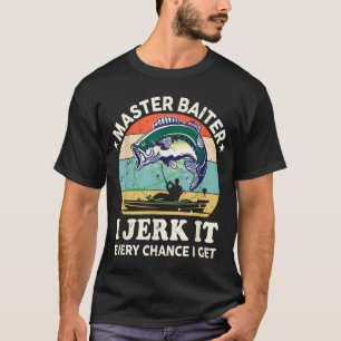 Camiseta Mestre-Isca Caiaque Pesca de Robalo Peixe Engraçad