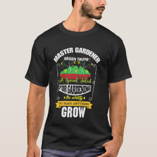 Camiseta Mestre Jardineiro Polegar Verde Planta Flor Cresce