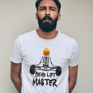 Camiseta Mestre LIFT do MORTO do Skeleton Citação engraça