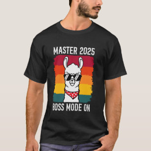 Camiseta MESTRE MODO CHEFE 2025 LIGADO Mestrado Engraçado