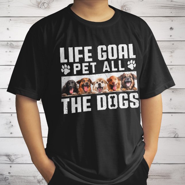 Camiseta Meta de vida animal todos os cães Frase engraçada  (Criador carregado)
