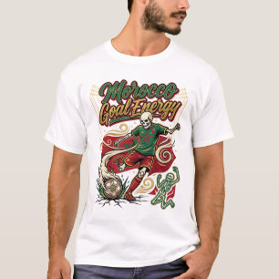 Camiseta Meta Energética do Marrocos Esqueleto Atacante Naç