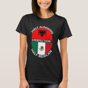 Camiseta Metade albanesa da Albânia mexicana Bandeira do Mé