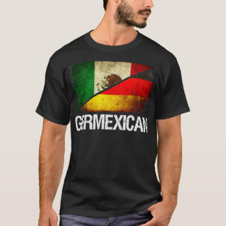 Camiseta Metade Alemã Metade da Bandeira Mexicana Hispani