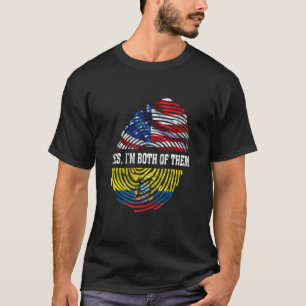 Camiseta Metade Americana do EQUADOR Eu sou ambos Herita