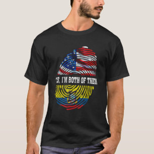 Camiseta Metade Americana do EQUADOR Eu sou ambos Herita