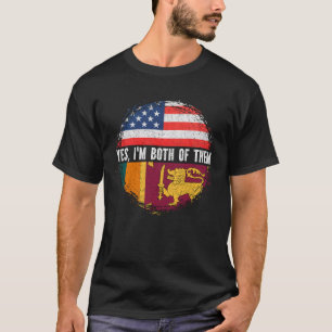 Camiseta Metade Americana do Sri Lanka Bandeira dos EUA