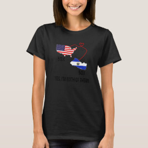 Camiseta Metade Americana Metade Bandeira de El Salvador Ma