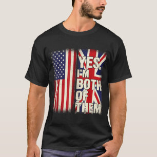Camiseta Metade americano metade britânico bandeira dos EUA