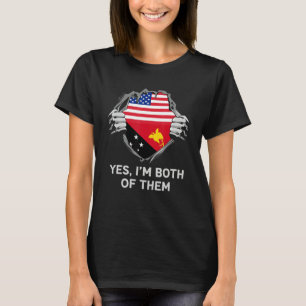 Camiseta Metade americano metade papua nova guiné EUA Papua