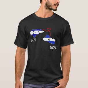 Camiseta Metade Bandeira de El Salvador Metade Hondurenha M