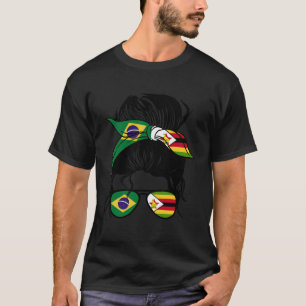 Camiseta Metade Brasileira Metade Do Zimbábue Mistura Brasi