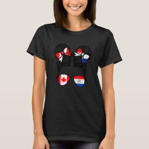 Camiseta Metade Canadiana de Garota do Paraguai e Canadá a 