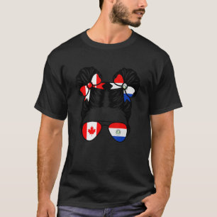 Camiseta Metade Canadiana de Garota do Paraguai e Canadá a
