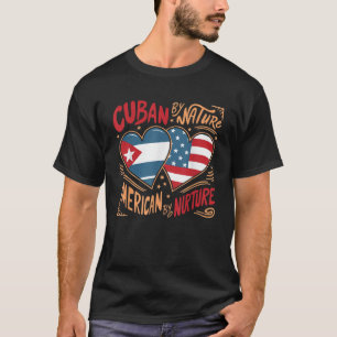 Camiseta Metade Cubana Meio Americano Bandeira Cuba América