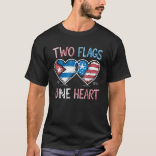 Camiseta Metade Cubana Meio Americano Bandeira Cuba América
