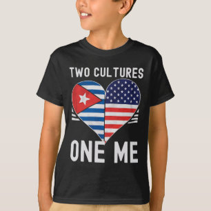 Camiseta Metade Cubano Metade Americano Bandeira Dos EUA Cu