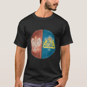 Camiseta Metade da águia polonesa e parte do patrimônio sue