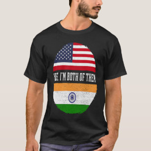 Camiseta Metade da América Metade da Índia EUA Bandeira Pat