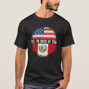 Camiseta Metade da América Metade do Peruano EUA Bandeira P