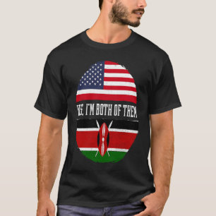 Camiseta Metade da América Metade do Quênia EUA Bandeira Pa