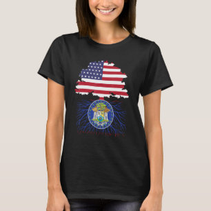 Camiseta Metade da bandeira americana do Belize Orgulho Raí