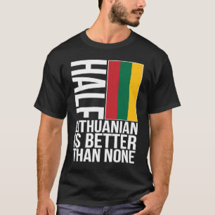 Camiseta Metade da bandeira lituana americana Lituânia Heri