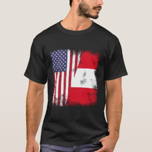 Camiseta Metade da bandeira peruana Peru