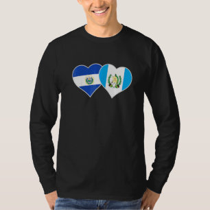Camiseta Metade da Bandeira Salvadorenha Metade Guatemaltec