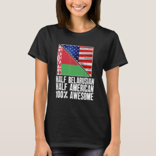 Camiseta Metade da Bielorrússia Bielo-Americana