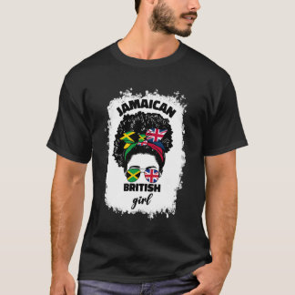 Camiseta Metade da Grã-Bretanha e bandeira da Jamaica britâ