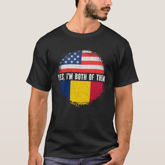 Camiseta Metade da Herança Chade Americana do Chade (Frente)