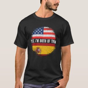 Camiseta Metade da Herança da Espanha de Bandeira americana