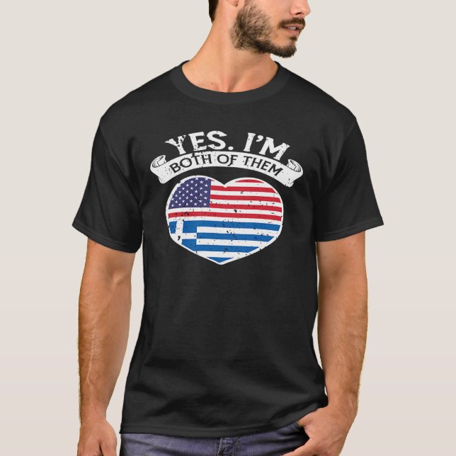 Camiseta Metade da Herança Grega de Grécia de Bandeira dos  (Frente)