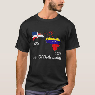 Camiseta Metade Da Venezuela Metade Do Mapa Da Bandeira Dom