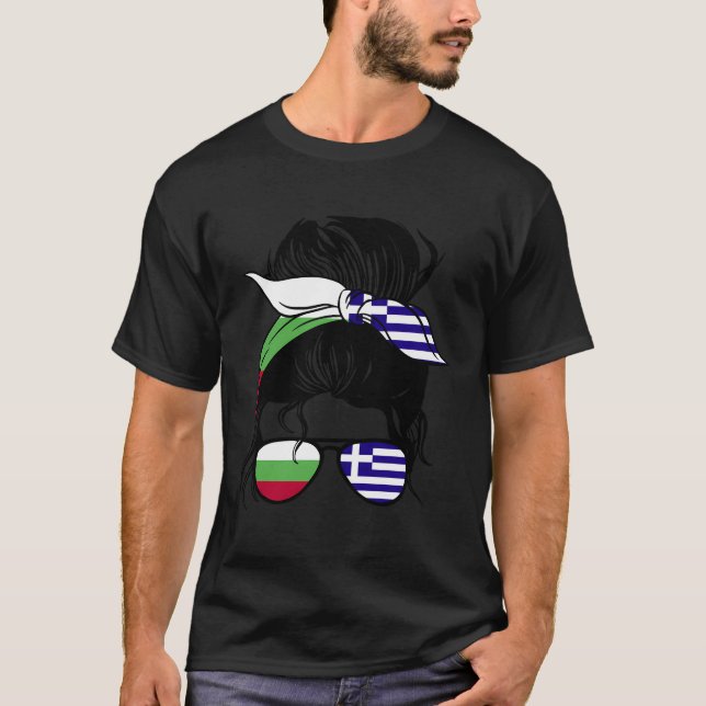 Camiseta Metade Das Raízes Gregas Da Bulgária E Da Grécia (Frente)