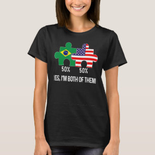 Camiseta Metade do Brasil Semestre Americano Flag Combinado