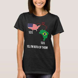 Camiseta Metade do Brasil Semestre Americano Flag Combinado