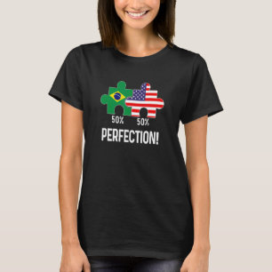 Camiseta Metade do Brasil Semestre Americano Flag Combinado