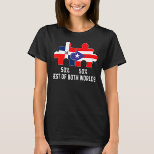 Camiseta Metade Do Mapa De Bandeiras Dominicana Em Porto Ri