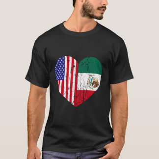 Camiseta Metade do México Meia Raízes Americanas Mulheres C