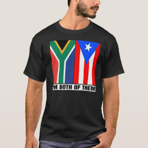 Camiseta Metade do patrimônio sul-africano e porto-riquenho