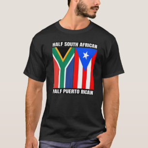 Camiseta Metade do patrimônio sul-africano e porto-riquenho