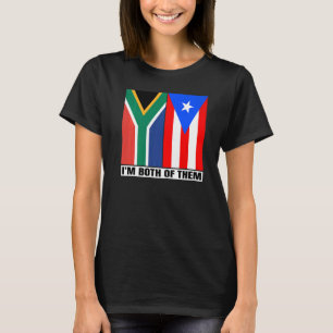 Camiseta Metade do patrimônio sul-africano e porto-riquenho