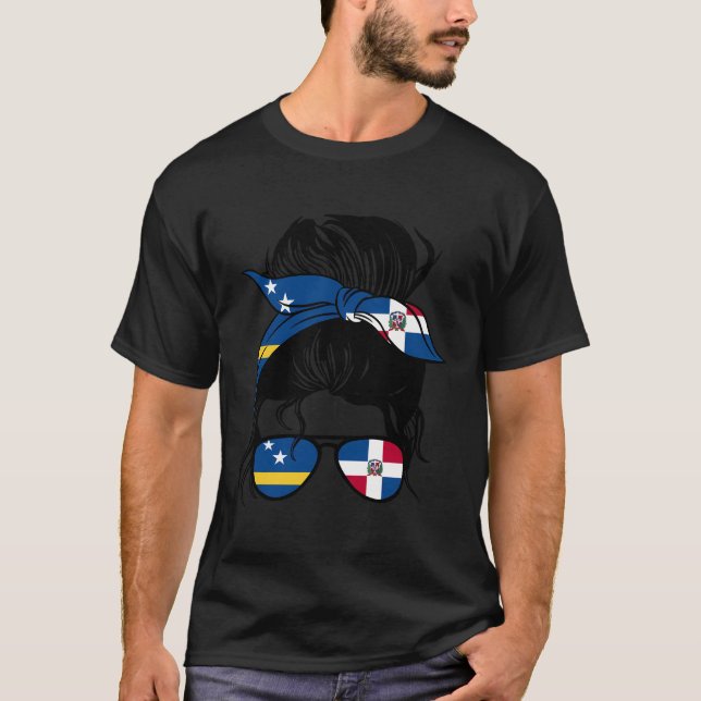 Camiseta Metade Dominicana Meia Curaçao Raízes Curaã Ao E D (Frente)