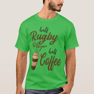Camiseta Metade Jogador de Rugby Metade Café retrô