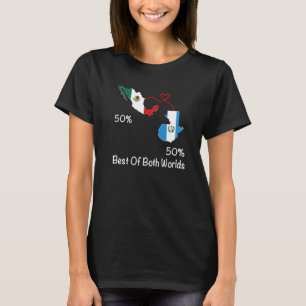 Camiseta Metade Mexicana do Mapa de Bandeiras da Guatemala